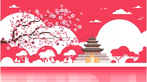 图片素材-传统韩国宫殿寺庙著名建筑地标景观设计-7