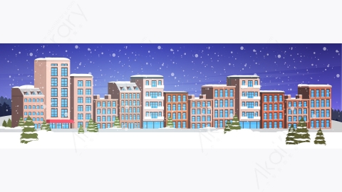 图片素材-城市建筑房屋视图街道房地产平面矢量插图-8