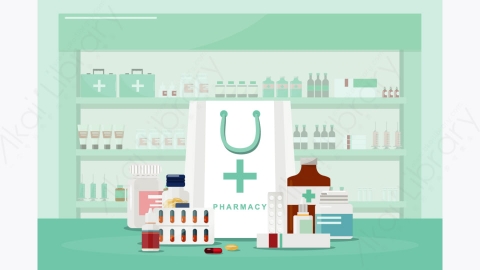 图片素材-卡通一个疗程药品概念设计
