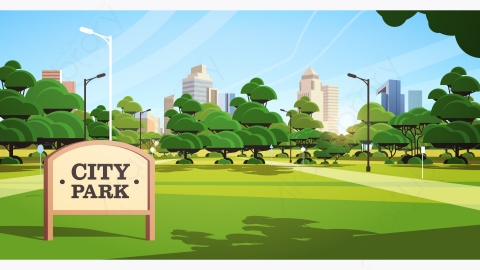 图片素材-城市公园的标志牌美丽的城市景观-5