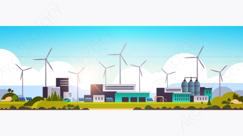 图片素材-工厂制造建筑物工业区工厂用管道矢量图-10
