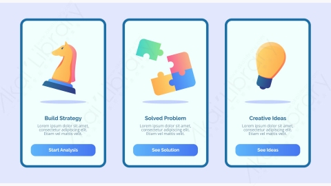 图片素材-扁平卡通构建策略解决了移动应用模板的问题创意UI图标设计-5