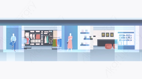 图片素材-现代时尚商店内部衣服店矢量图