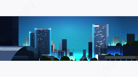 图片素材-现代城市市区建筑景观矢量图-20