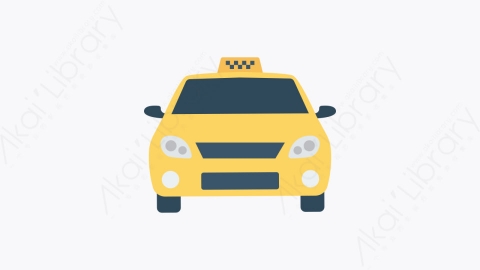 图片素材-002-出租车taxi扁平卡通城市生活元素图标