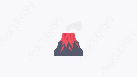 图片素材-002-火山volcano卡通扁平灾难自然灾害元素图标