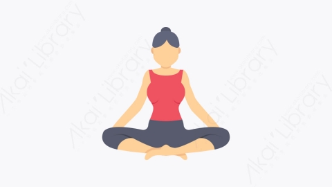 图片素材-003-瑜伽yoga扁平卡通健康元素图标