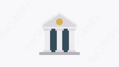 图片素材-006-银行bank卡通扁平城市建筑元素图标