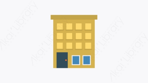 图片素材-009-旅馆hostel卡通扁平城市建筑元素图标