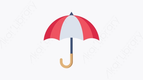 图片素材-011-雨伞umbrella扁平卡通旅行和假期元素图标