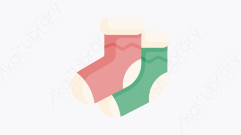 图片素材-012圣诞袜 christmas sockMG卡通圣诞节元素图标