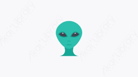 图片素材-013-外星人alien扁平卡通空间元素图标