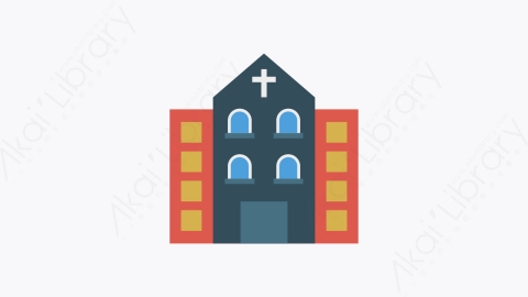 图片素材-017-教堂church卡通扁平城市建筑元素图标
