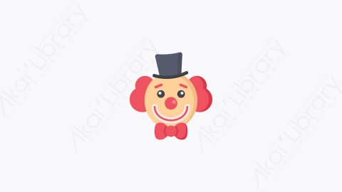 图片素材-017-小丑clown扁平卡通游乐园元素图标