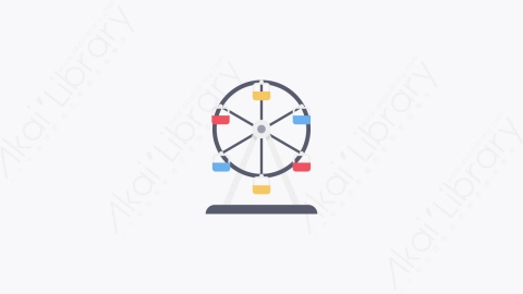 图片素材-018-摩天轮ferris_wheel扁平卡通游乐园元素图标