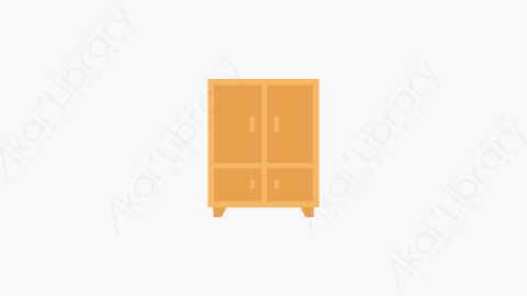 图片素材-020-橱柜cupboard扁平卡通家电元素图标