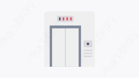 图片素材-020-电梯elevator扁平卡通城市生活元素图标