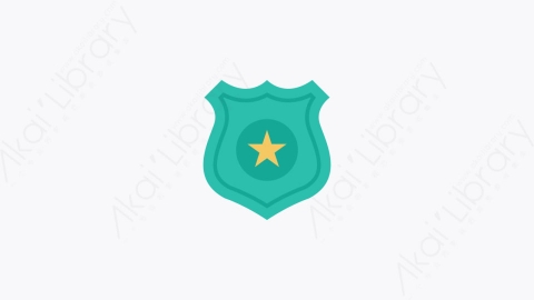 图片素材-022-警徽police_badge扁平卡通安全元素图标