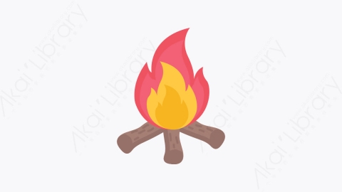 图片素材-024-营火campfire扁平卡通旅行和假期元素图标