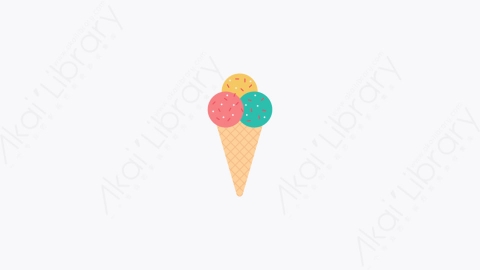 图片素材-024-冰淇淋甜筒ice_cream_cone扁平卡通游乐园元素图标