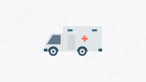 图片素材-025-救护车ambulance扁平卡通城市生活元素图标