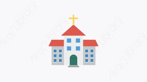 图片素材-026-教堂church卡通扁平城市建筑元素图标
