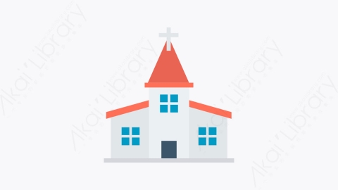 图片素材-028-教堂church扁平卡通城市生活元素图标