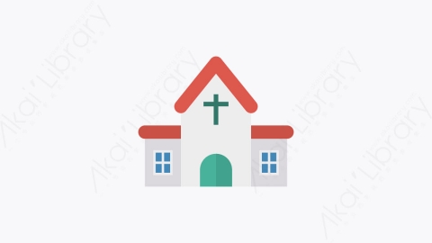 图片素材-028-教堂church卡通扁平城市建筑元素图标