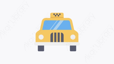 图片素材-029-出租车taxi扁平卡通城市生活元素图标