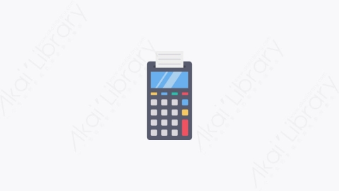 图片素材-032-pos机billing_machine扁平卡通购物和电子商务元素图标