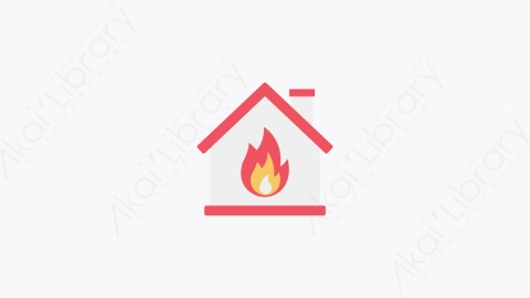图片素材-035-燃烧室burning_house卡通扁平紧急医疗卫生元素图标