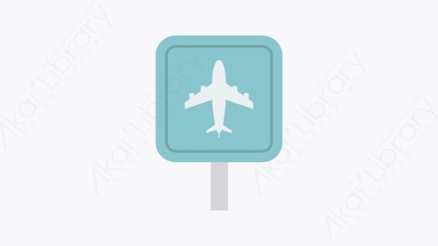图片素材-035-航班flight扁平卡通城市生活元素图标