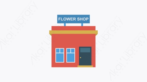 图片素材-036-花店flower_shop卡通扁平城市建筑元素图标