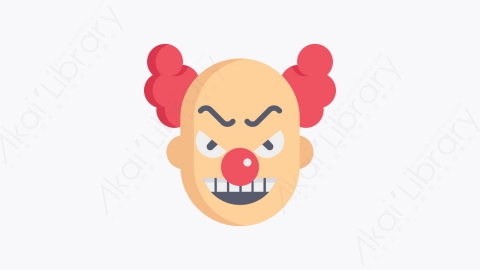 图片素材-040-小丑clown扁平卡通万圣节元素图标