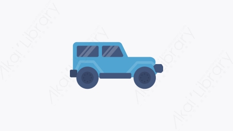 图片素材-040-吉普jeep扁平卡通旅行和假期元素图标