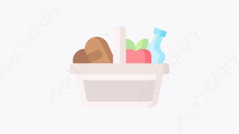 图片素材-040野餐篮picnicbasketMG卡通童话元素图标