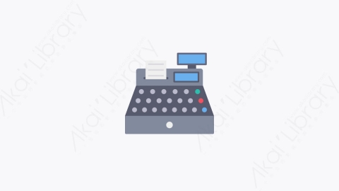 图片素材-042-收银台billing_machine扁平卡通购物和电子商务元素图标
