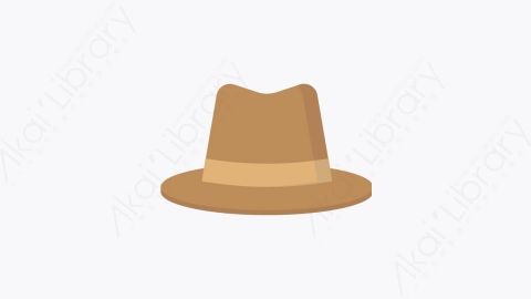 图片素材-044-牛仔帽cowboy_hat扁平卡通旅行和假期元素图标