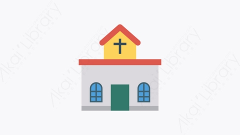 图片素材-047-教堂church卡通扁平城市建筑元素图标