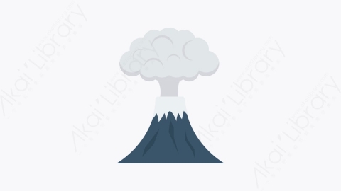 图片素材-048-火山volcano卡通扁平自然生态元素图标
