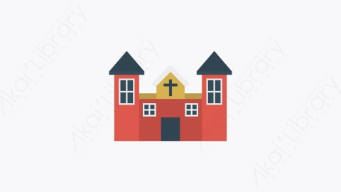 图片素材-049-教堂church卡通扁平城市建筑元素图标
