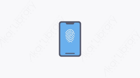 图片素材-050-手机指纹fingerprint_scan扁平卡通手机元素图标