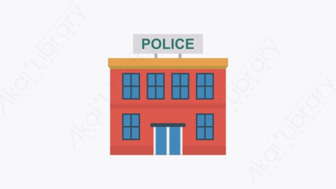 图片素材-050-警察局police_station卡通扁平城市建筑元素图标