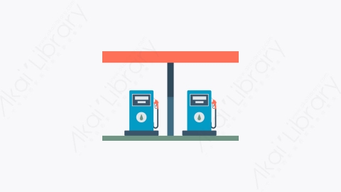 图片素材-052-加油站gas_station扁平卡通城市生活元素图标