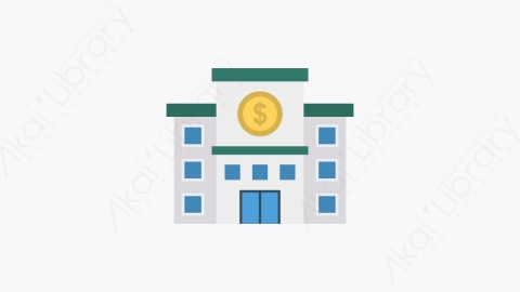 图片素材-053-银行bank卡通扁平城市建筑元素图标