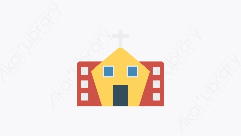 图片素材-059-教堂church卡通扁平城市建筑元素图标