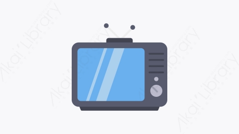 图片素材-059-电视television扁平卡通通信元素图标