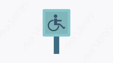 图片素材-060-无障碍accessibility扁平卡通城市生活元素图标