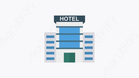 图片素材-067-酒店hotel卡通扁平城市建筑元素图标
