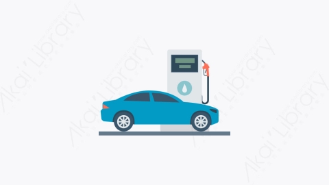 图片素材-069-加油站gas_station扁平卡通城市生活元素图标
